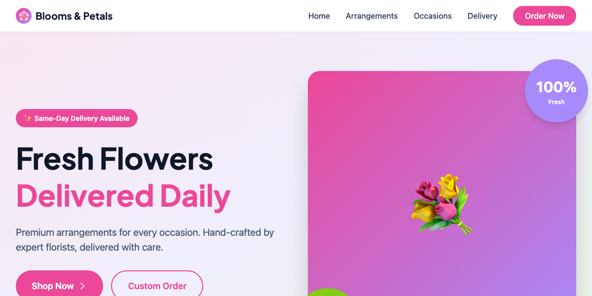 Demo Website Hero Section