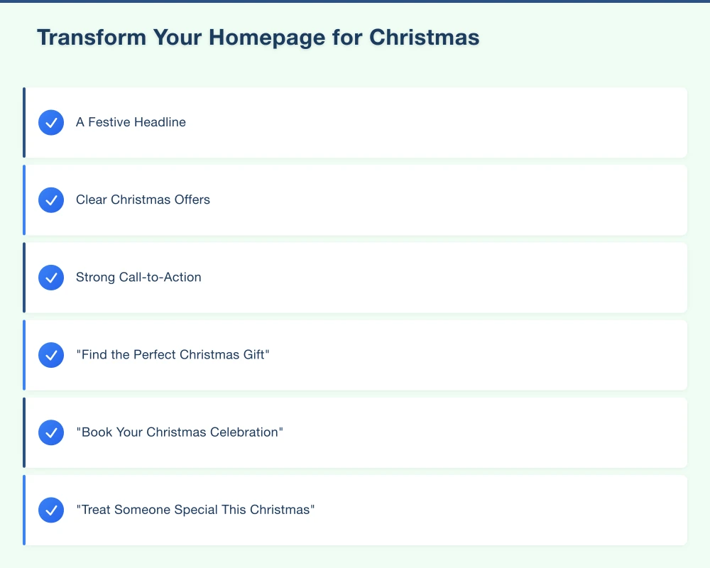 Transform Your Homepage for Christmas Infographic