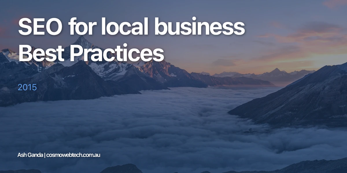 SEO for local business Best Practices 2015