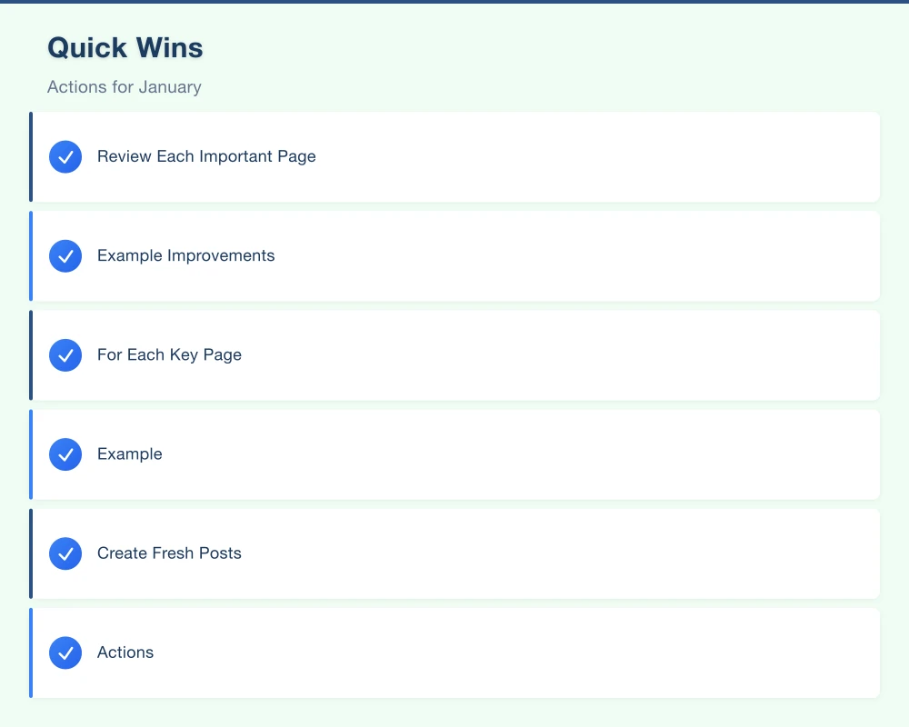 Quick Wins: Actions for January Infographic