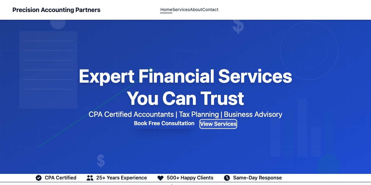 Demo Website Hero Section